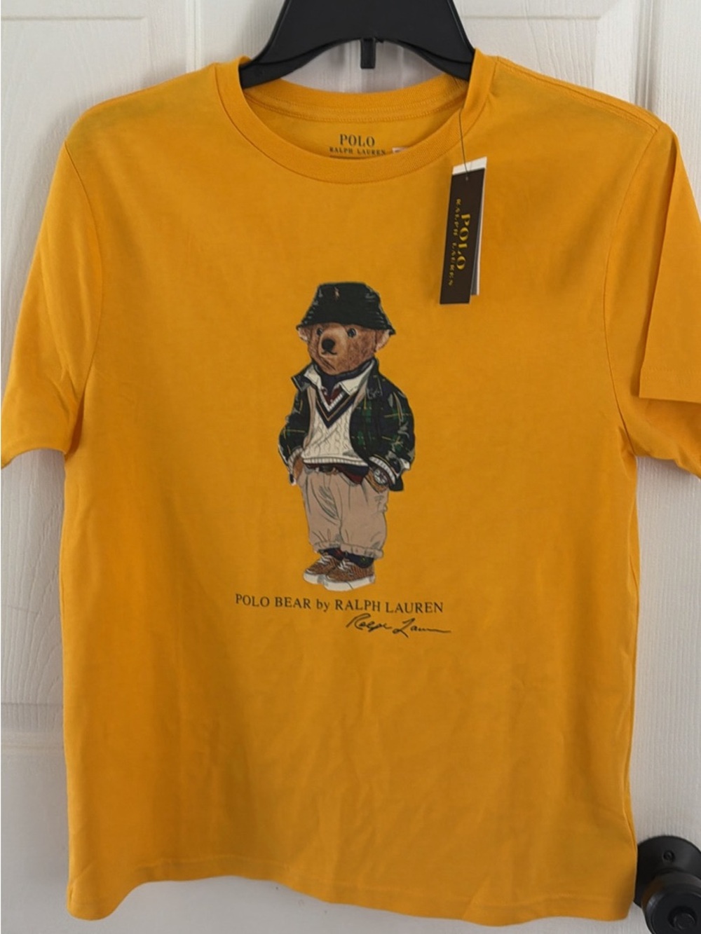Ralph Lauren Mustard Yellow Bear Graphic Tee